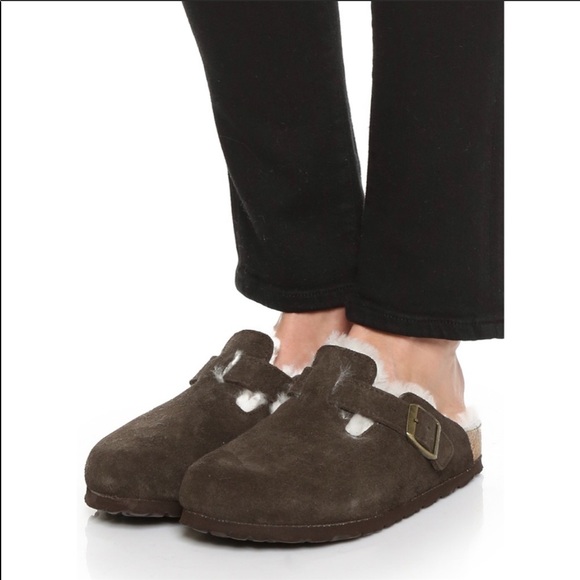 birkenstock boston shearling clog